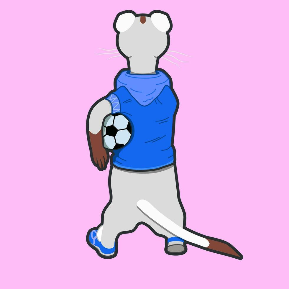 fret icoon van een atleet met een bal Aan de rug. nerts mascotte. tekenfilm vector nerts icoon voor web ontwerp