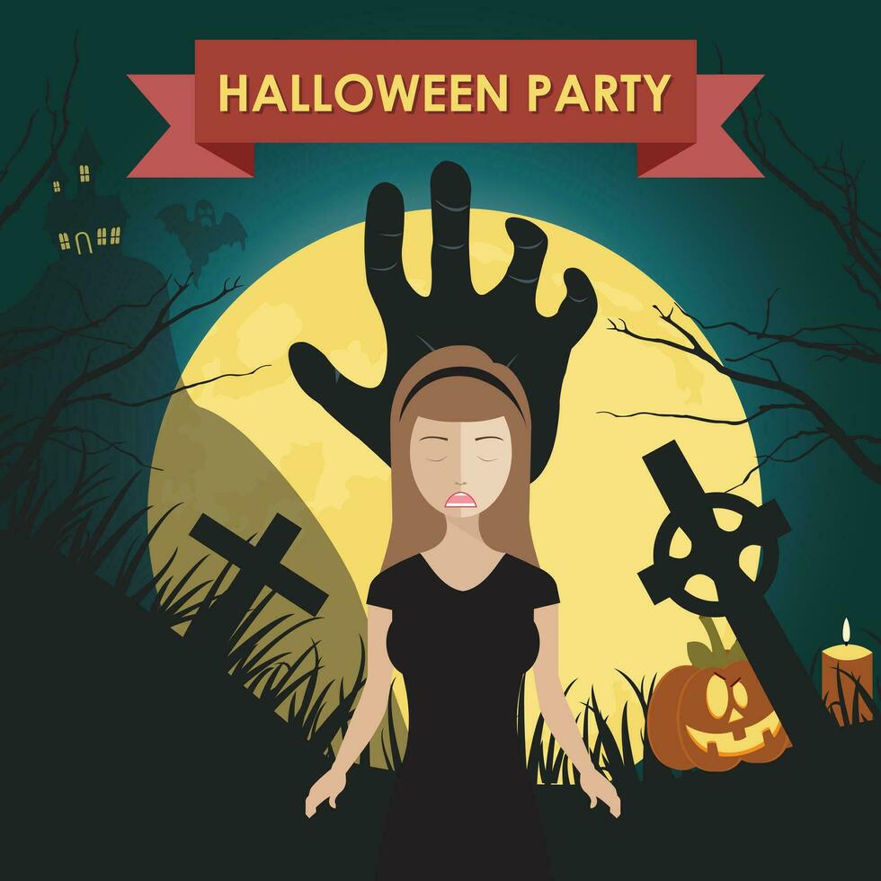 gelukkig halloween poster. vlak vector illustratie