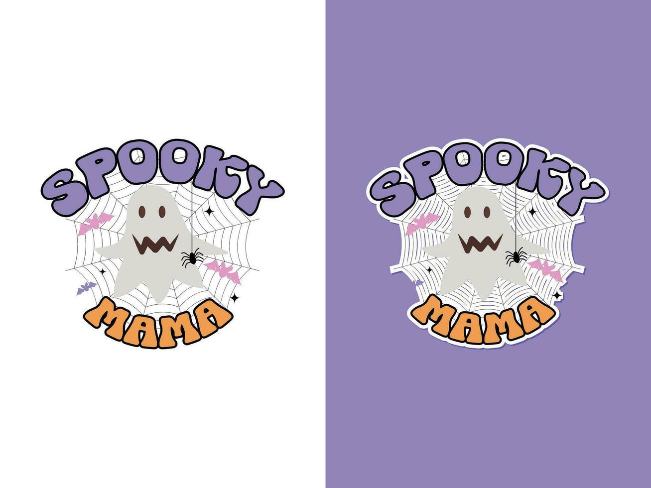 spook mama halloween sublimatie sticker illustratie vector
