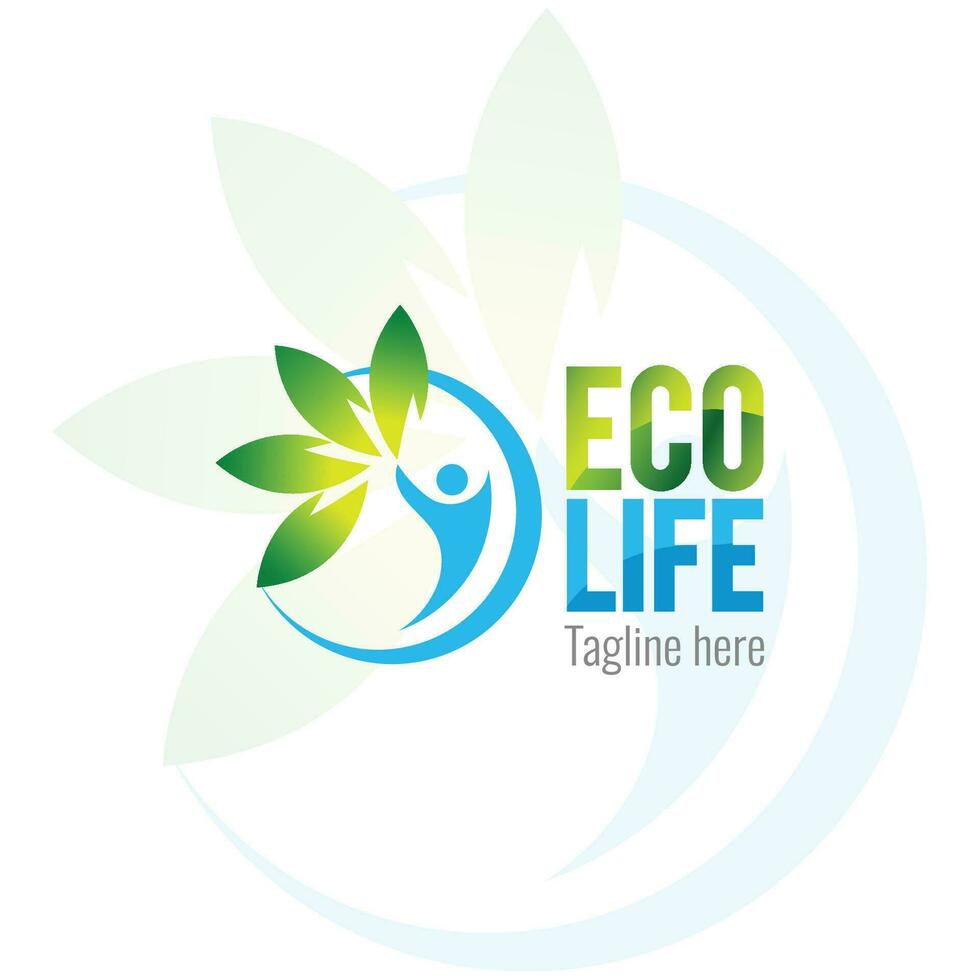 eco leven logo of symbool voor milieu vriendelijk campagne activiteiten vector