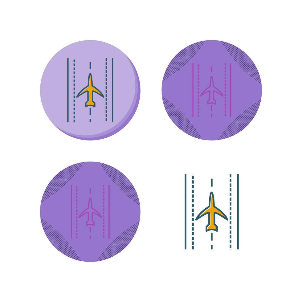 vlak Aan landingsbaan vector icoon