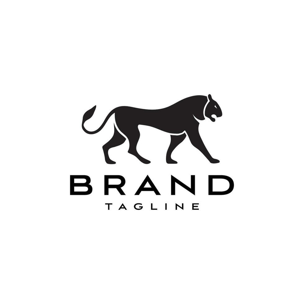 leeuw logo ontwerp silhouet geïsoleerd Aan wit achtergrond. vector illustratie