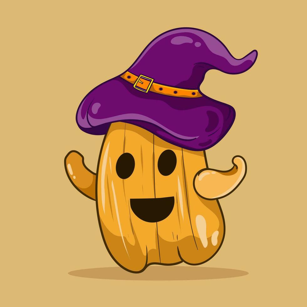 karakter schattig van halloween pompoen herfst symbool. vlak ontwerp. halloween eng pompoen met glimlach, gelukkig gezicht. oranje squash silhouet geïsoleerd Aan achtergrond vector