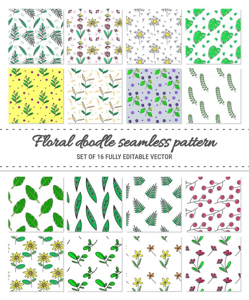 naadloze patroon van handgetekende tropische bloemen bladeren en bloemen doodle. lijntekeningen of schets botanische decoratie. behang, achtergrond en textiel gebruik. witte achtergrond vector