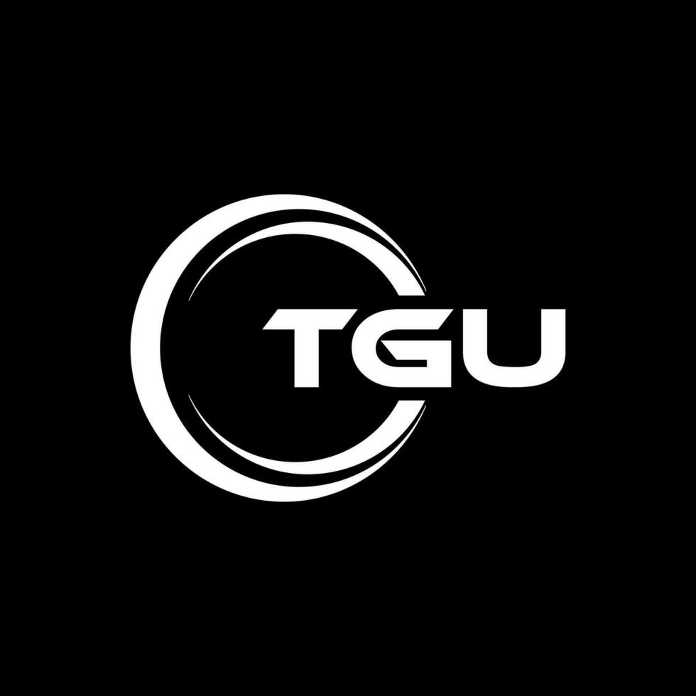 tgu brief logo ontwerp, inspiratie voor een uniek identiteit. modern elegantie en creatief ontwerp. watermerk uw succes met de opvallend deze logo. vector