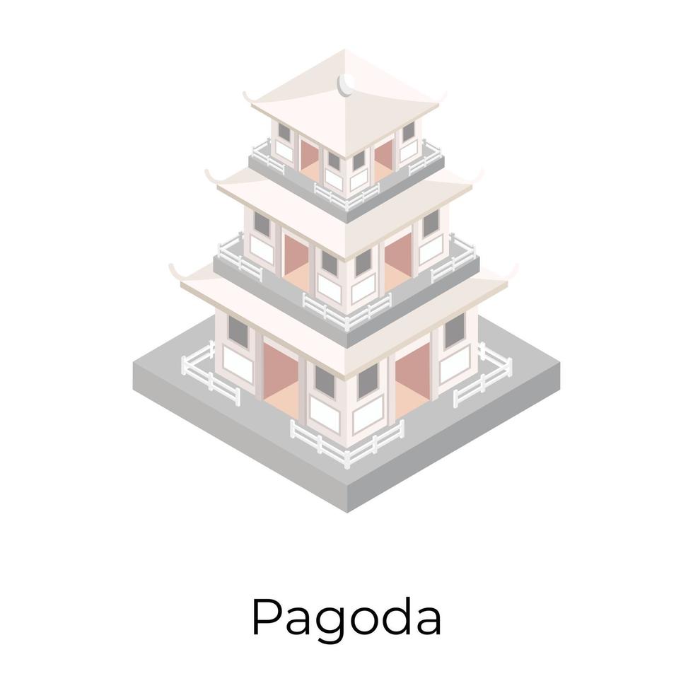 pagode en gebouw vector