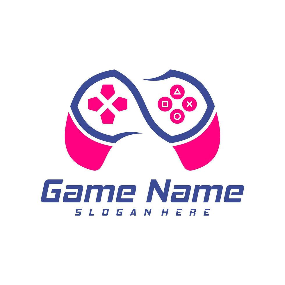 oneindigheid gamepad logo ontwerp vector. creatief bedieningshendel logo ontwerp sjabloon concept vector