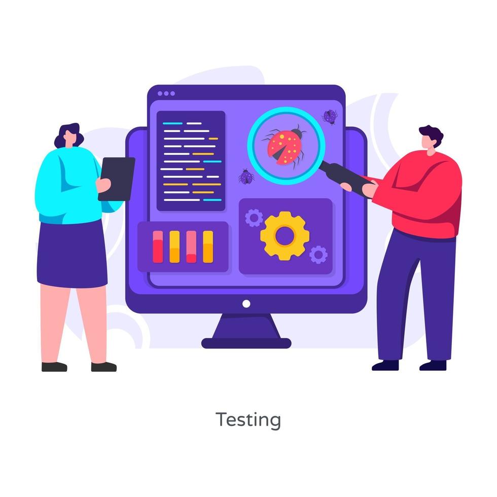 web- en app-testen vector