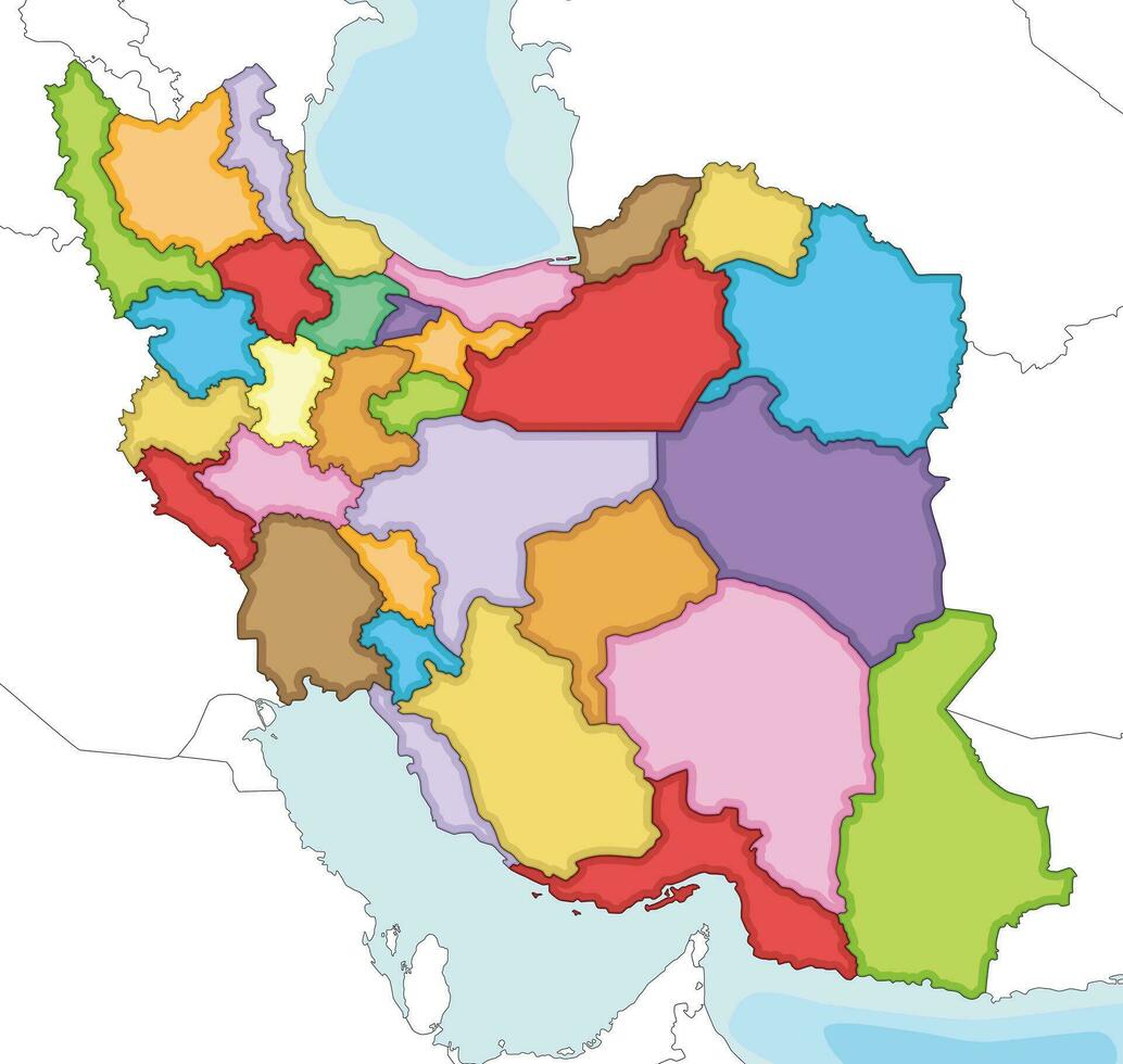 vector geïllustreerd blanco kaart van ik rende met provincies en administratief divisies, en naburig landen. bewerkbare en duidelijk gelabeld lagen.