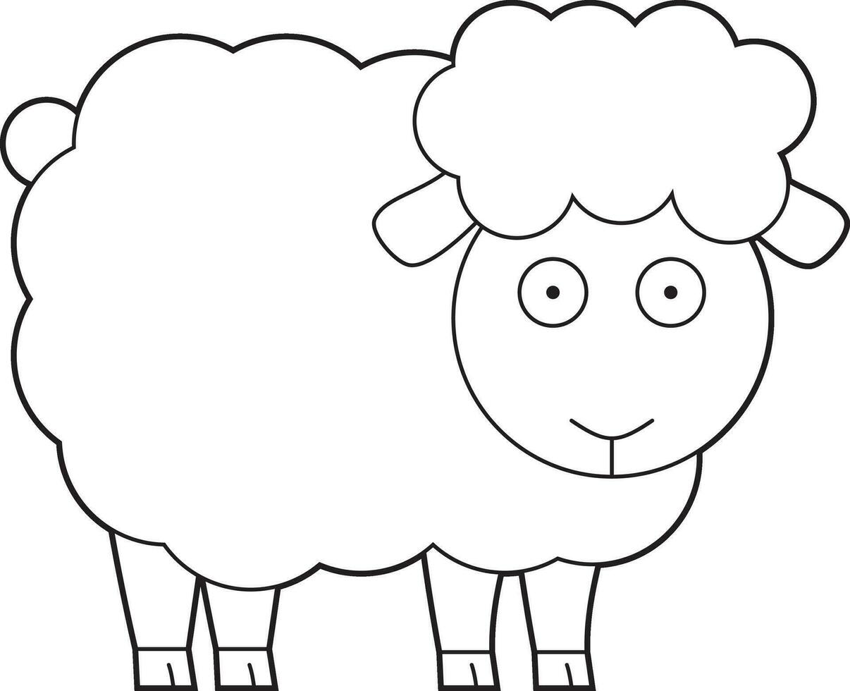 gemakkelijk kleur tekenfilm vector illustratie van een schapen