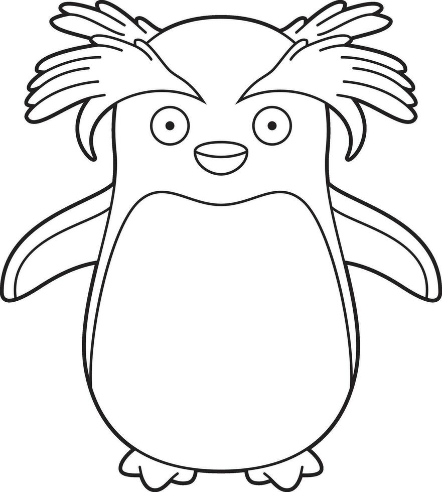 gemakkelijk kleur tekenfilm vector illustratie van een rockhopper pinguïn