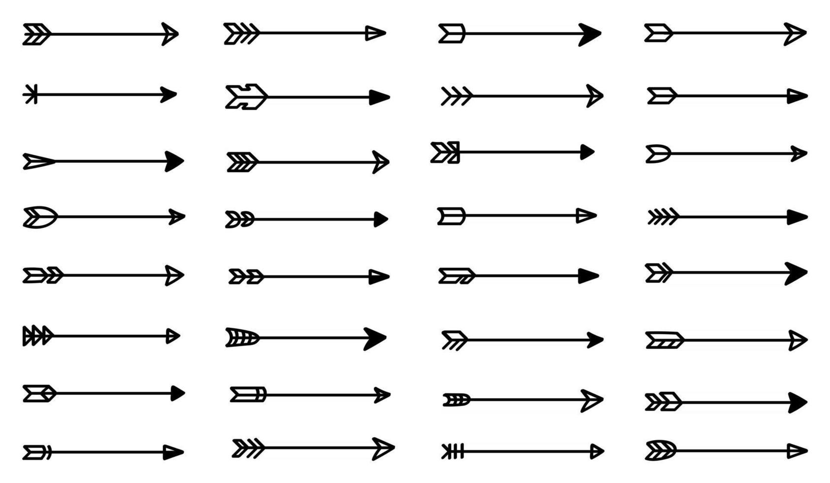 hand getrokken pijl vector iconen set. schets pijl ontwerp voor businessplan en onderwijs.