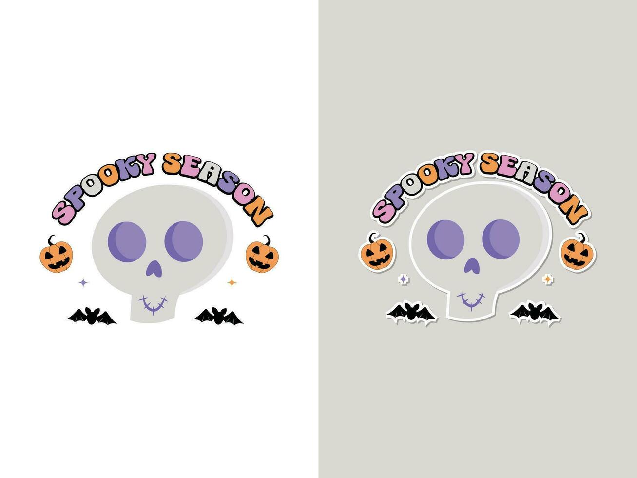 halloween spookachtig seizoen sublimatie sticker vlak ontwerp vector