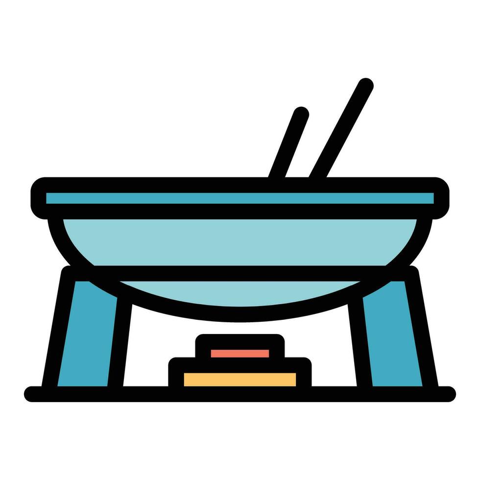 fondue groot pot icoon vector vlak