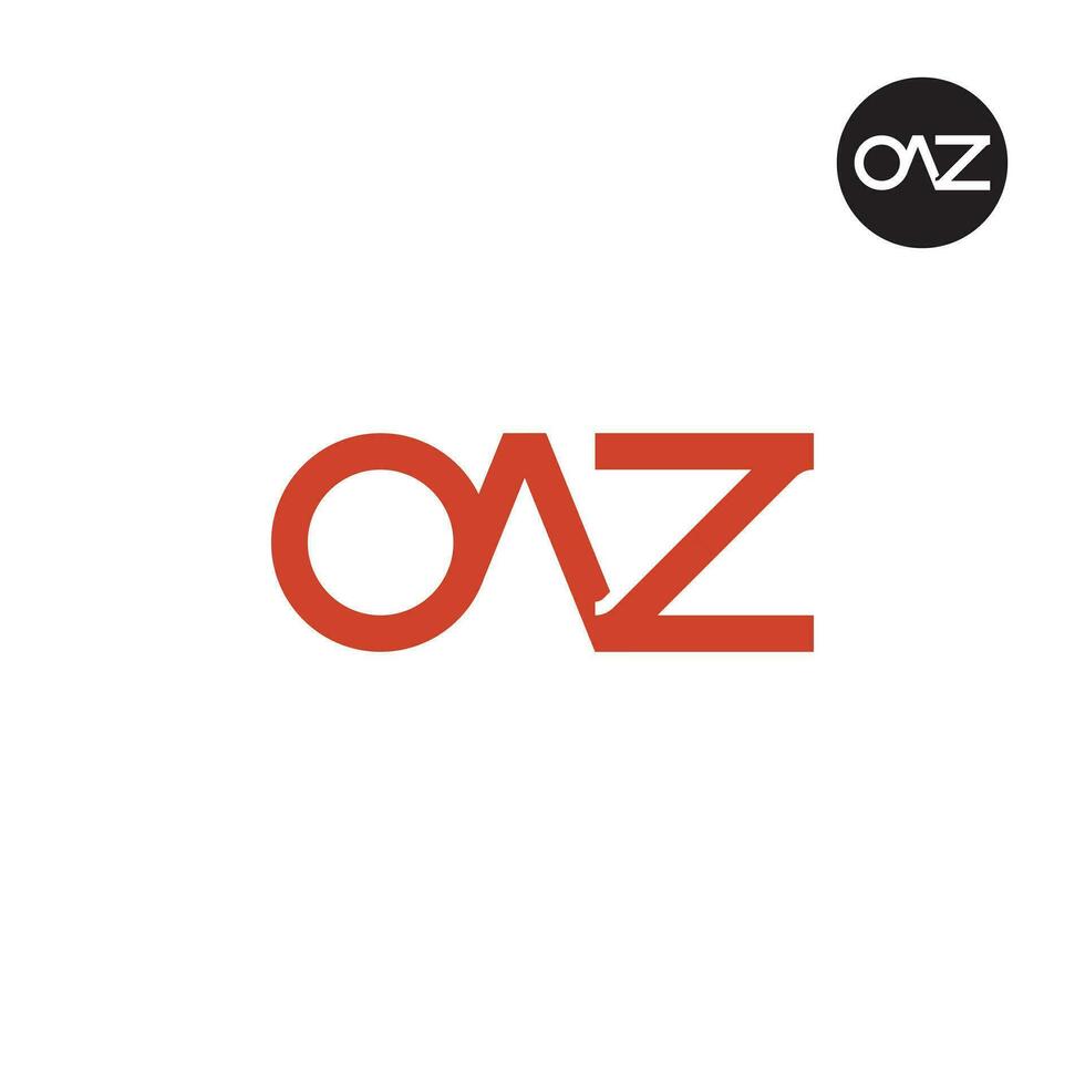 brief oaz monogram logo ontwerp vector