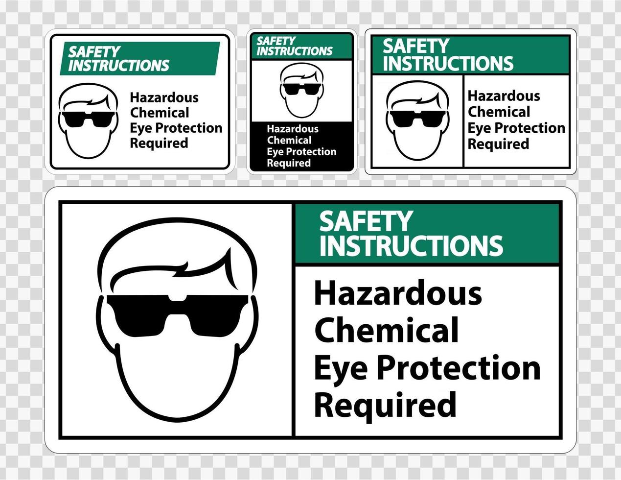 veiligheidsinstructies gevaarlijke chemische oogbescherming vereist symbool teken isoleren op transparante achtergrond, vectorillustratie vector