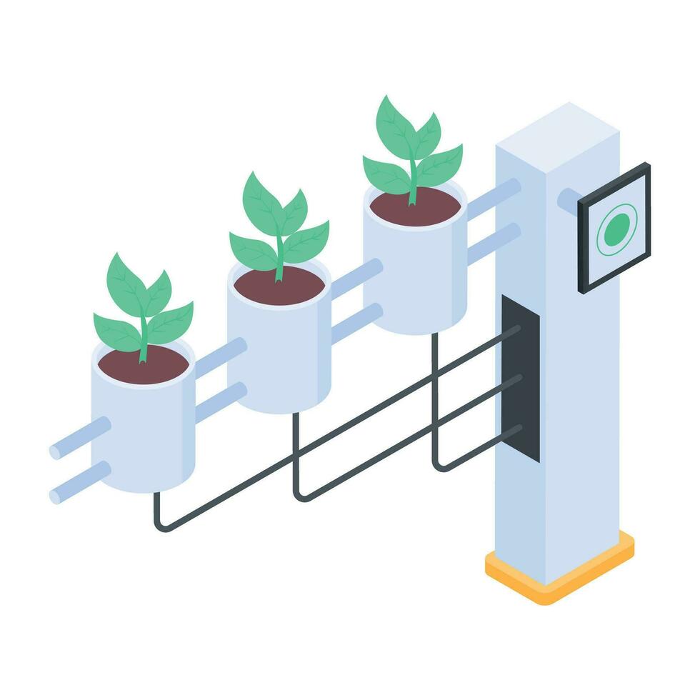 controleren uit fabriek hydrocultuur isometrische icoon vector