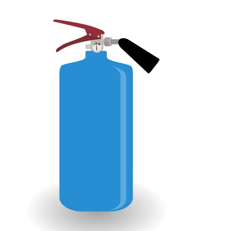 blauwe brandblusser geïsoleerd op een witte achtergrond met plaats f vector