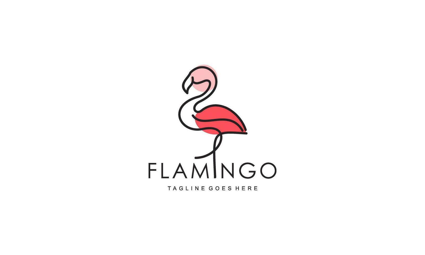 flamingo logo concept ontwerp. lijn kunst vector illustratie