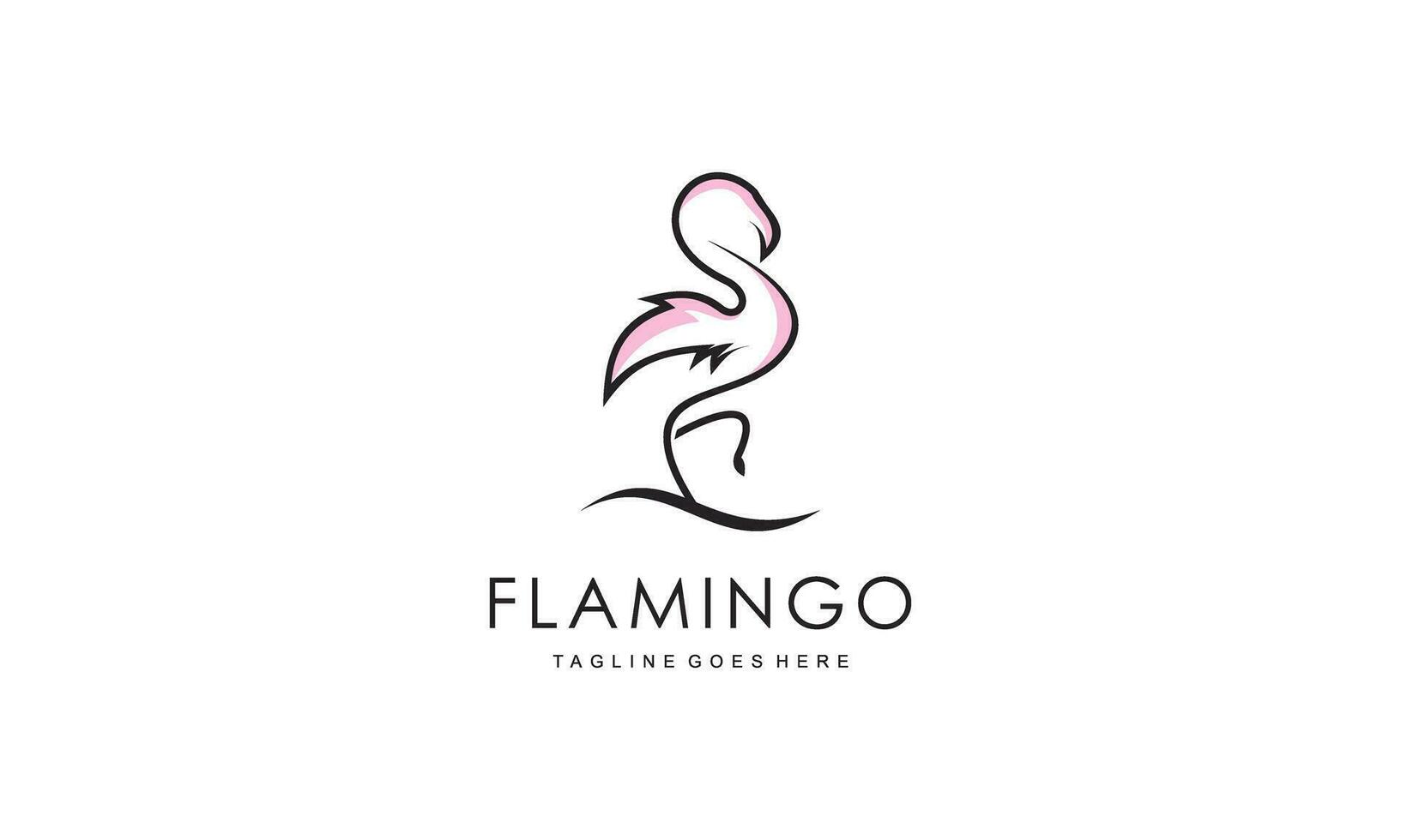 flamingo logo concept ontwerp. lijn kunst vector illustratie
