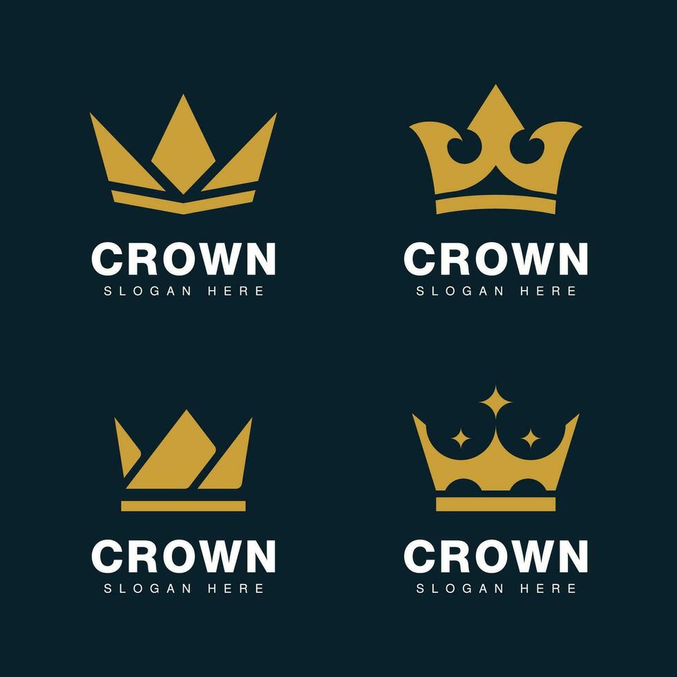 kroon logo Koninklijk koning koningin vector symbool