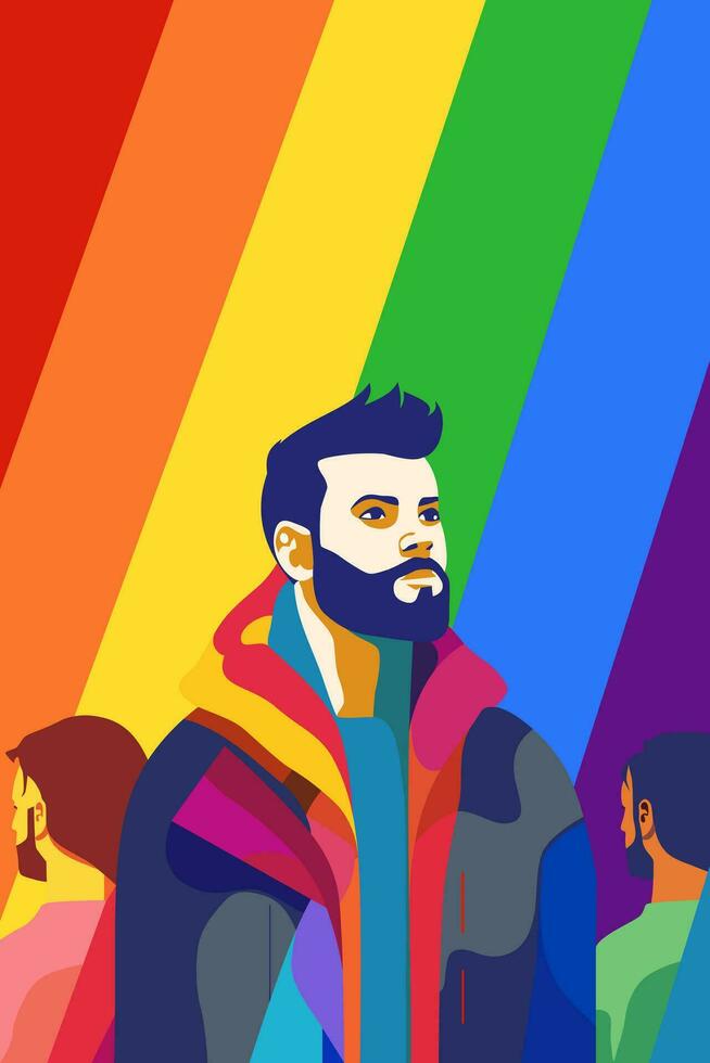 lgbt regenboog vlak kunst illustratie poster vector