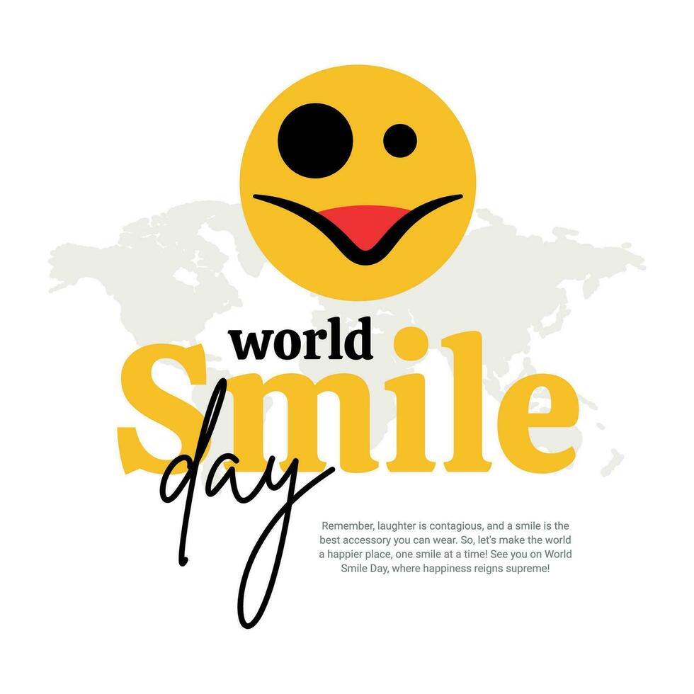 wereld glimlach dag evenement viering sociaal media post banier sjabloon vector