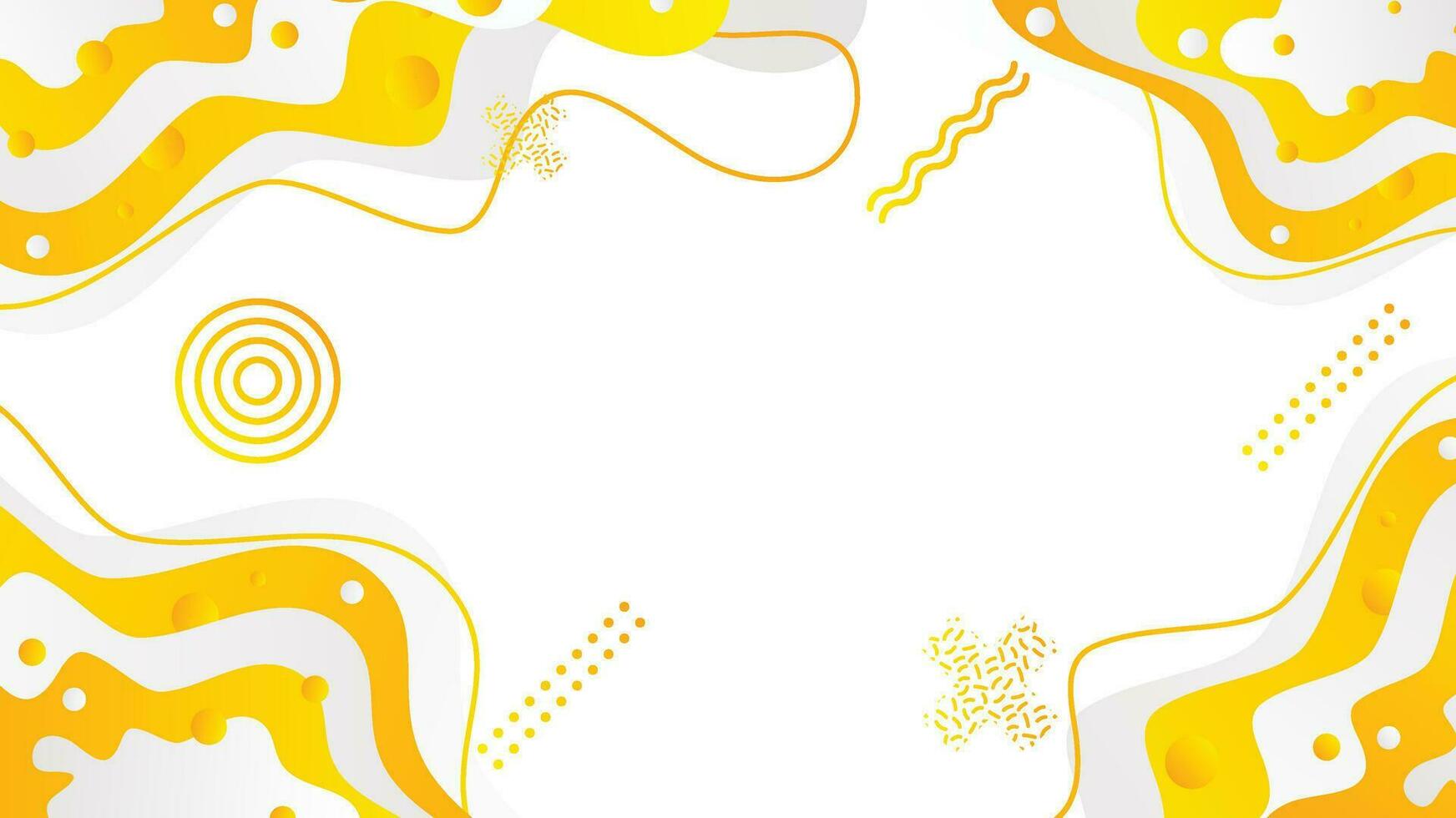 wit en geel dynamisch vloeistof vormen abstract achtergrond vector
