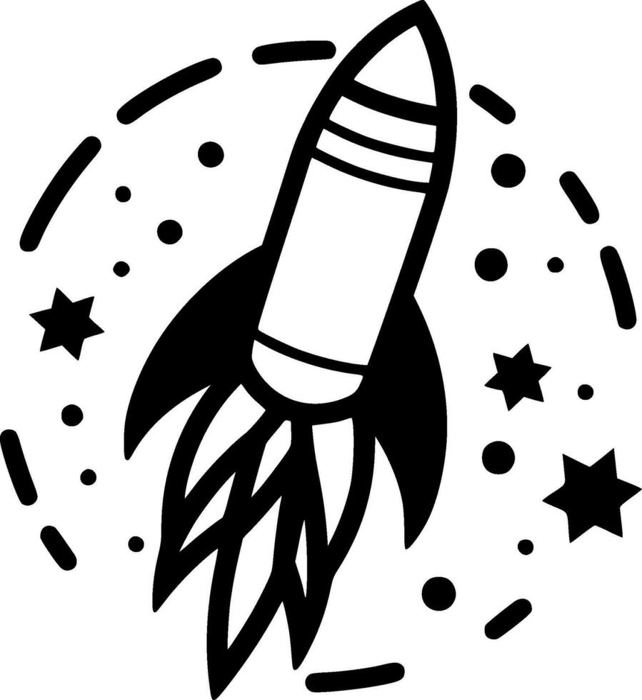 raket - minimalistische en vlak logo - vector illustratie