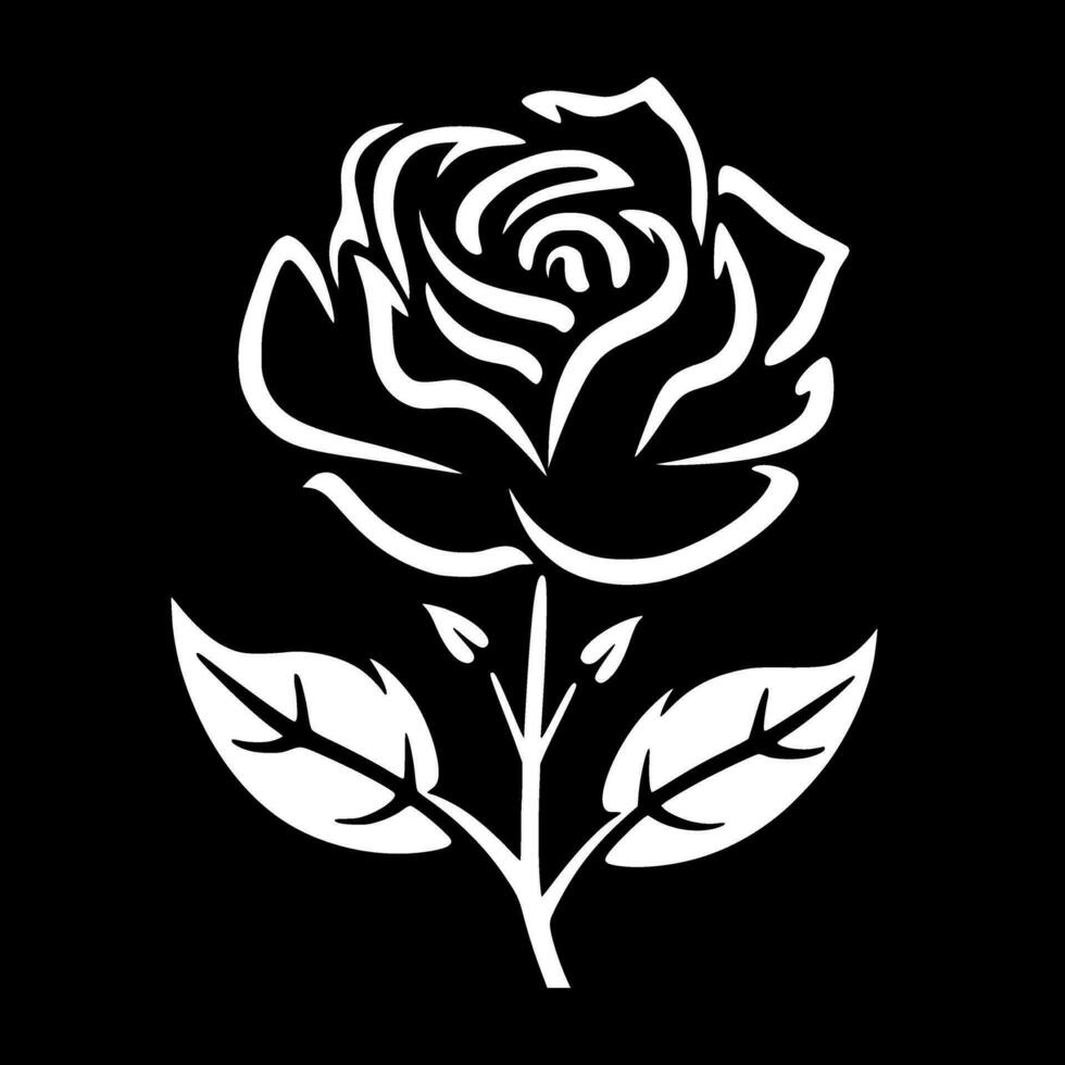 roos, zwart en wit vector illustratie