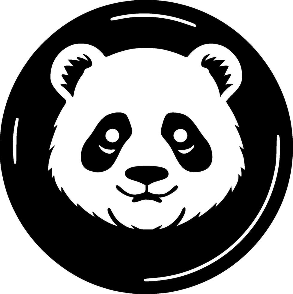 panda, zwart en wit vector illustratie