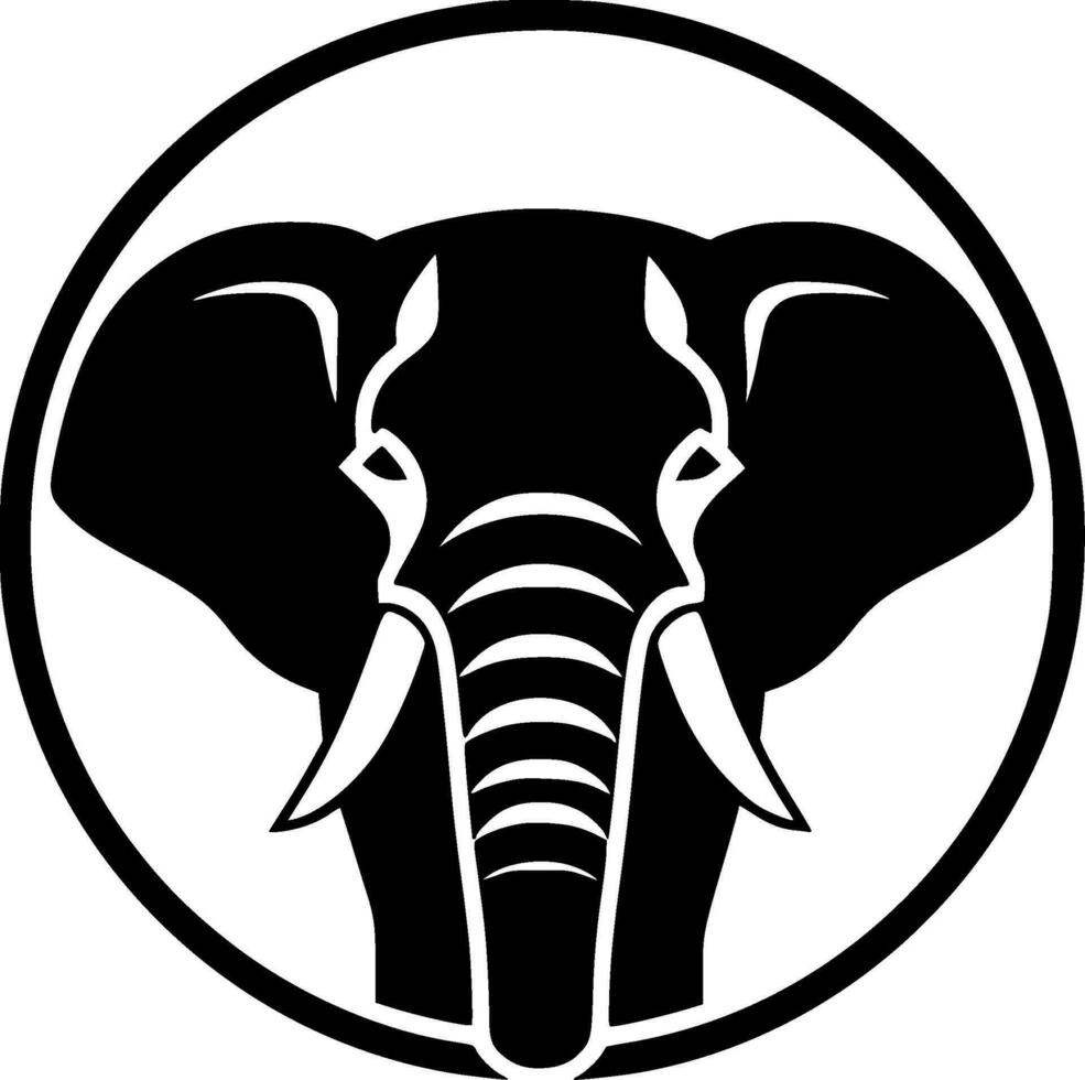 olifant, zwart en wit vector illustratie