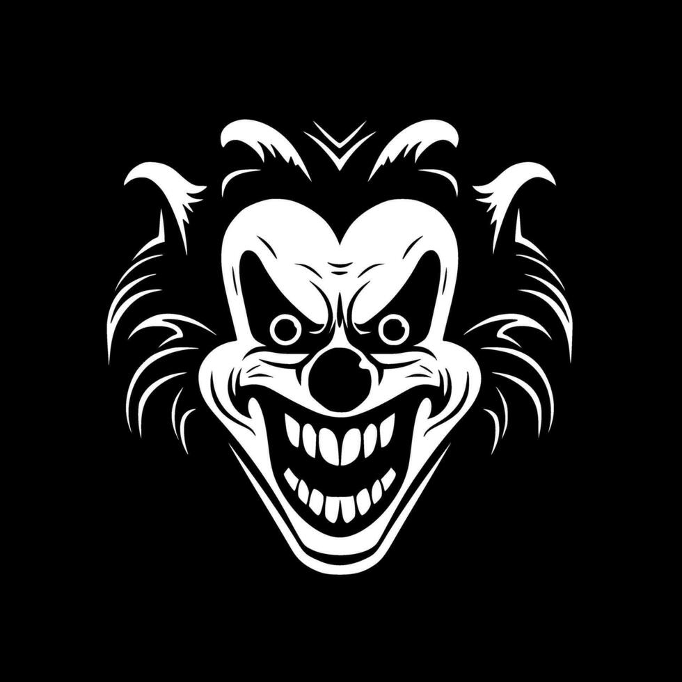 clown, zwart en wit vector illustratie