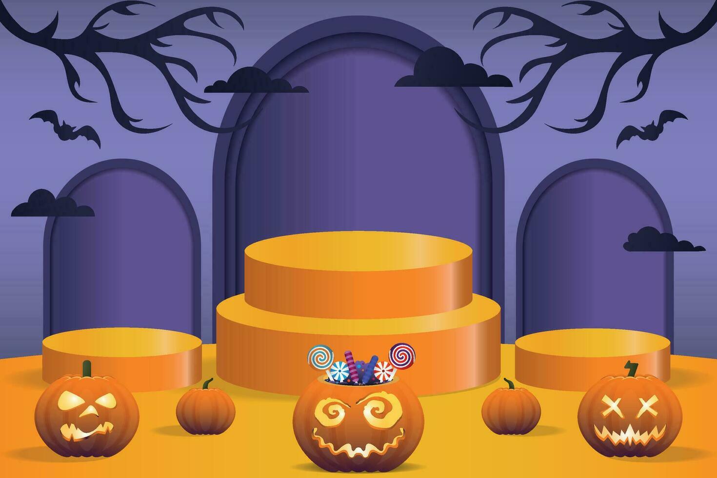 vector sjabloon gelukkig halloween podium Scherm