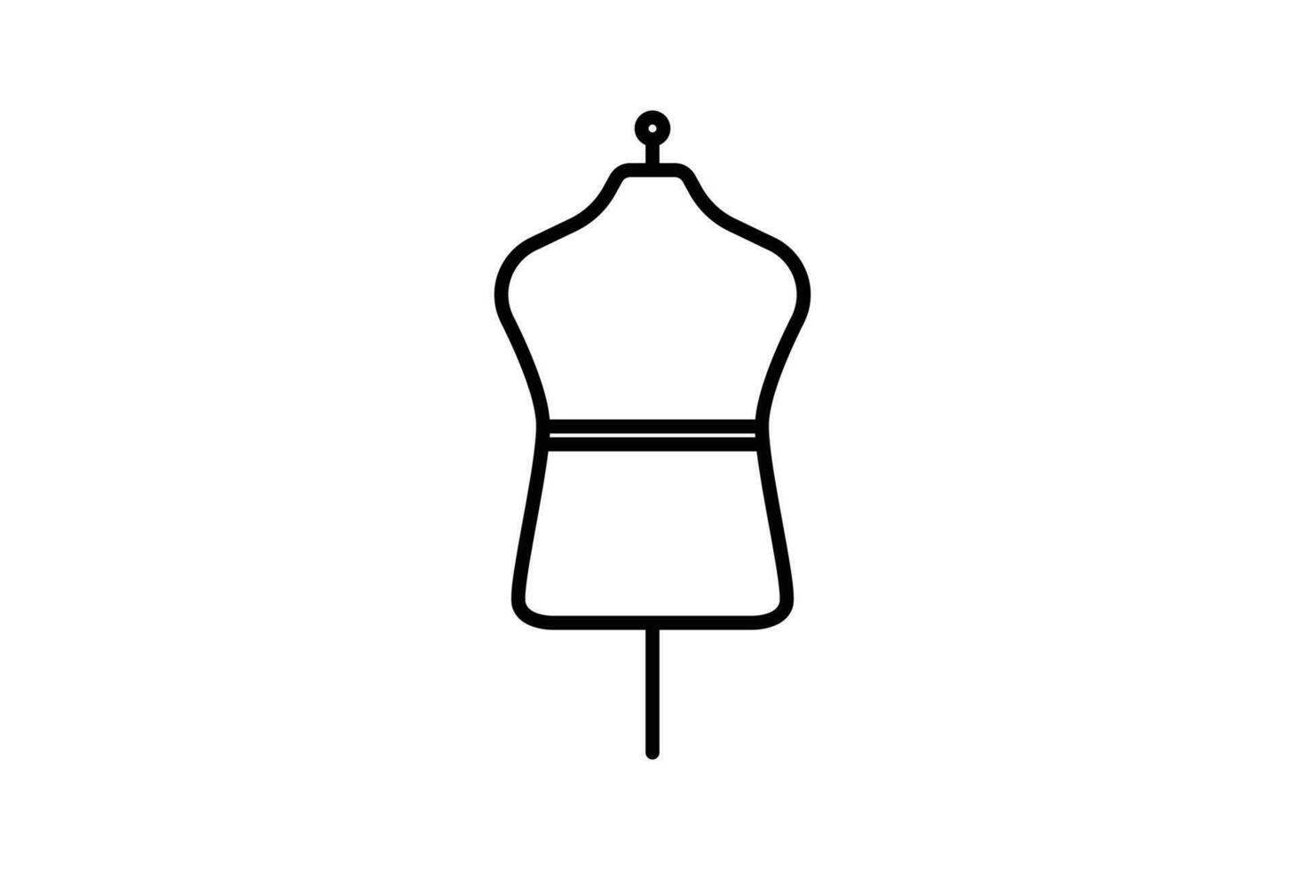 mannequin icoon. icoon verwant naar textiel, naaien en gebruikt voor weergeven kleding gemaakt van textiel. lijn icoon stijl. gemakkelijk vector ontwerp bewerkbare