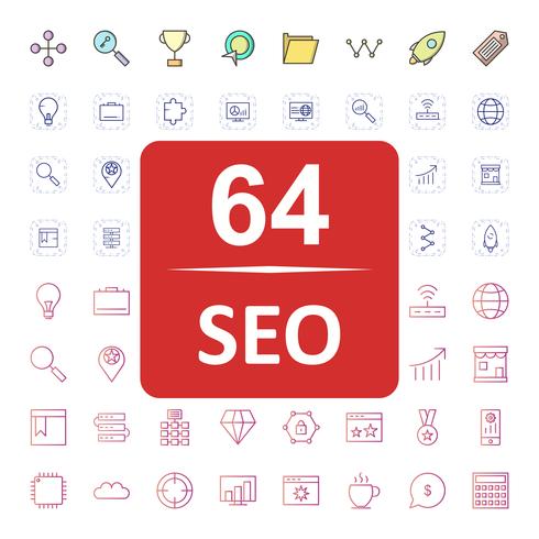 Set van Vector SEO Search Engine Optimization pictogrammen