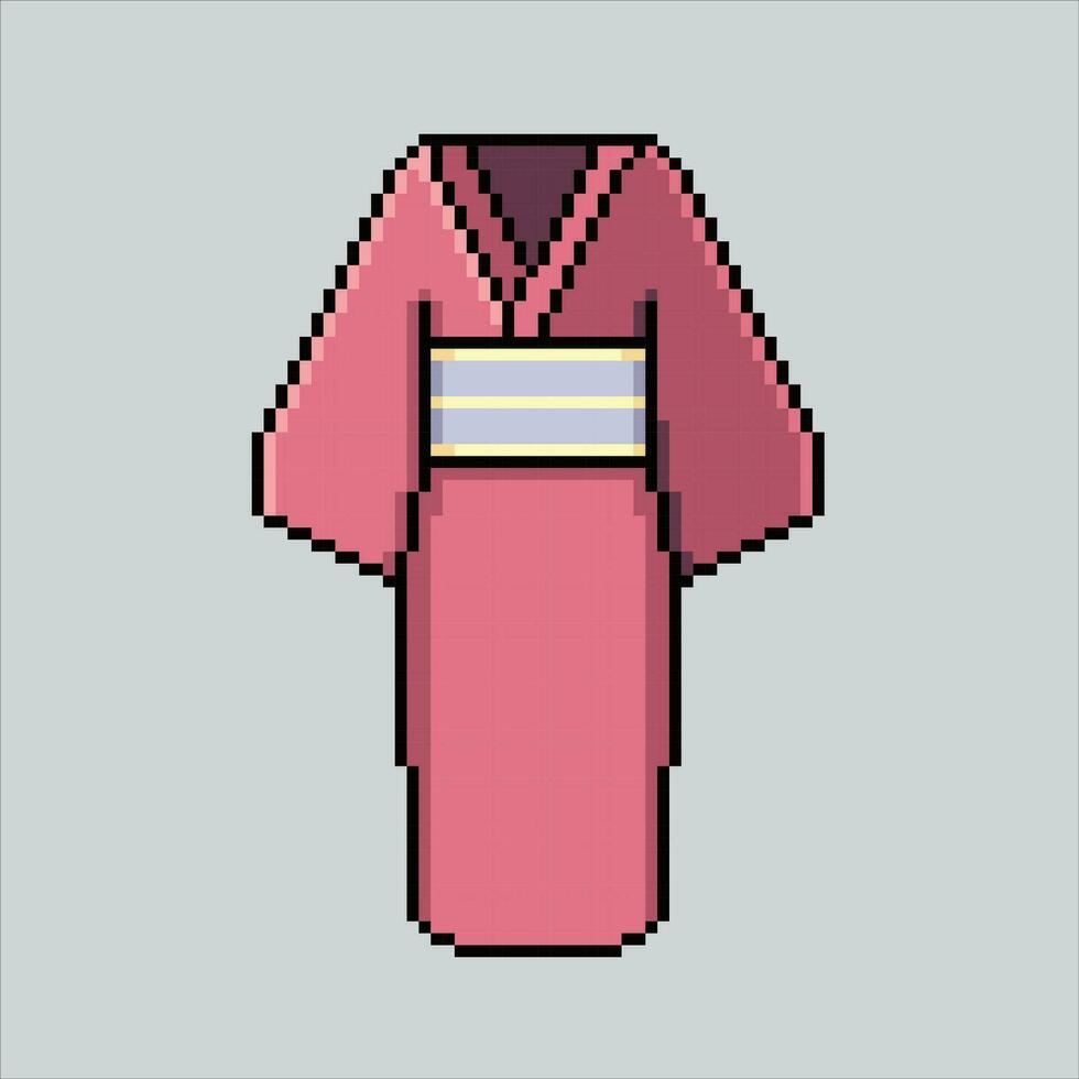 pixel kunst illustratie kimono. korrelig kimono kleren. mooi Japans kimono kleren icoon korrelig voor de pixel kunst spel en icoon voor website en video spel. oud school- retro. vector