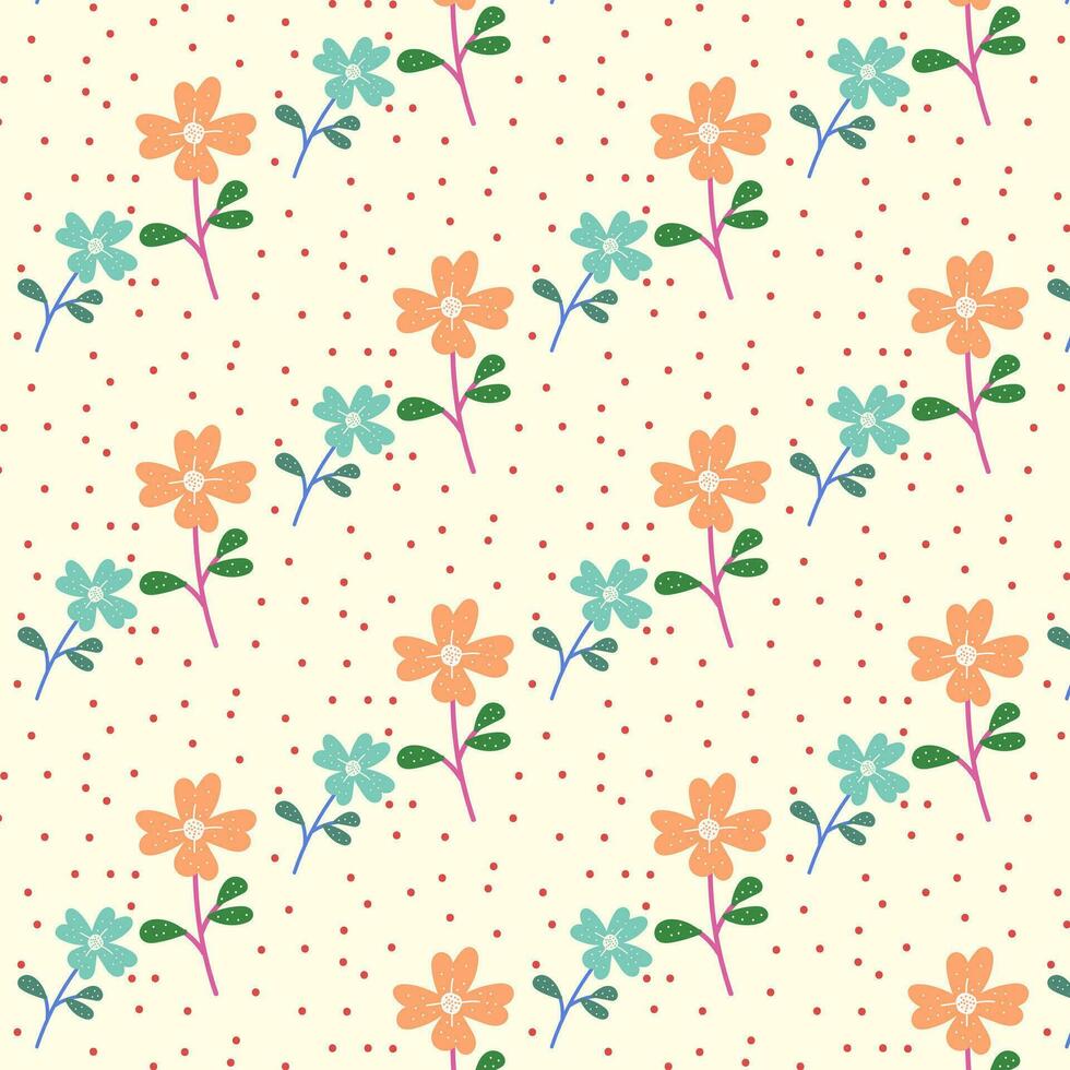 naadloos kinderachtig patroon met schattig hand- getrokken bloem. voor kleding stof, afdrukken, textiel, behang, kleding vector