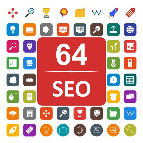 Set van Vector SEO Search Engine Optimization pictogrammen