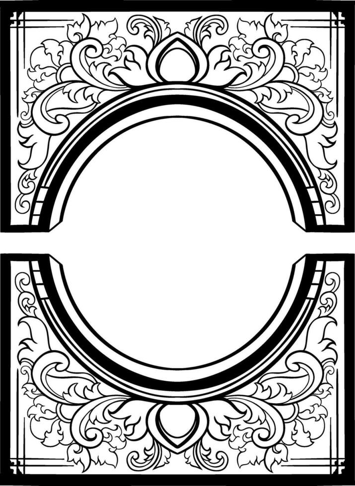 lijn kunst klassiek wijnoogst gesneden ornament element ontwerp vector