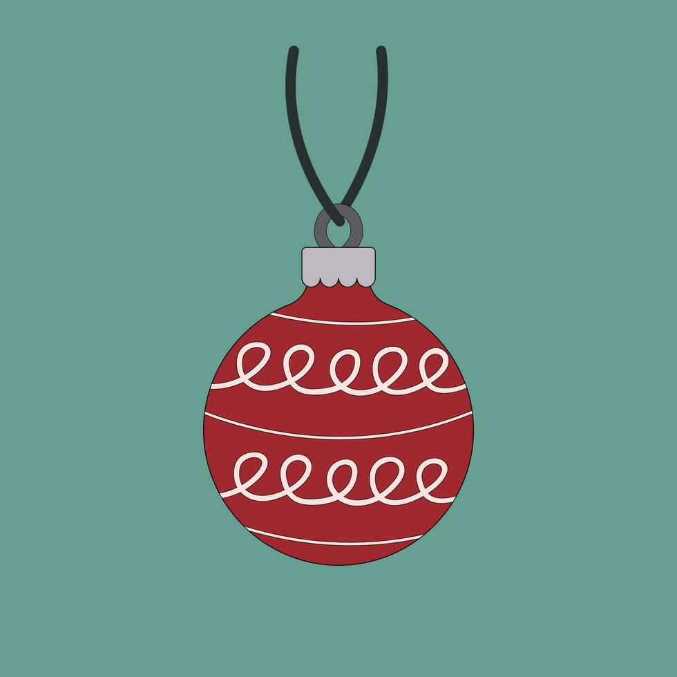 Kerstmis boom decoratie in de vorm van een bal met een patroon. vector
