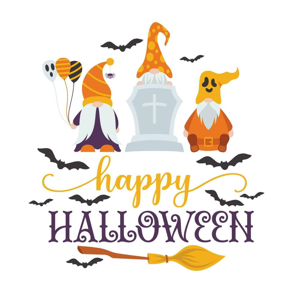 happy halloween vector belettering. vakantie belettering voor banner. happy halloween poster, wenskaart, uitnodiging voor feest. vectorillustratie.