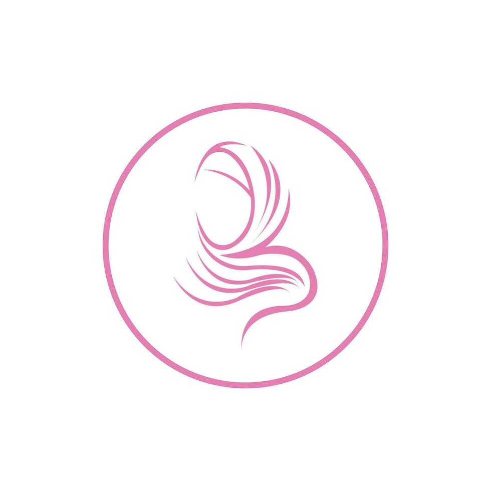 vrouwen hijab schoonheid vector logo sjabloon