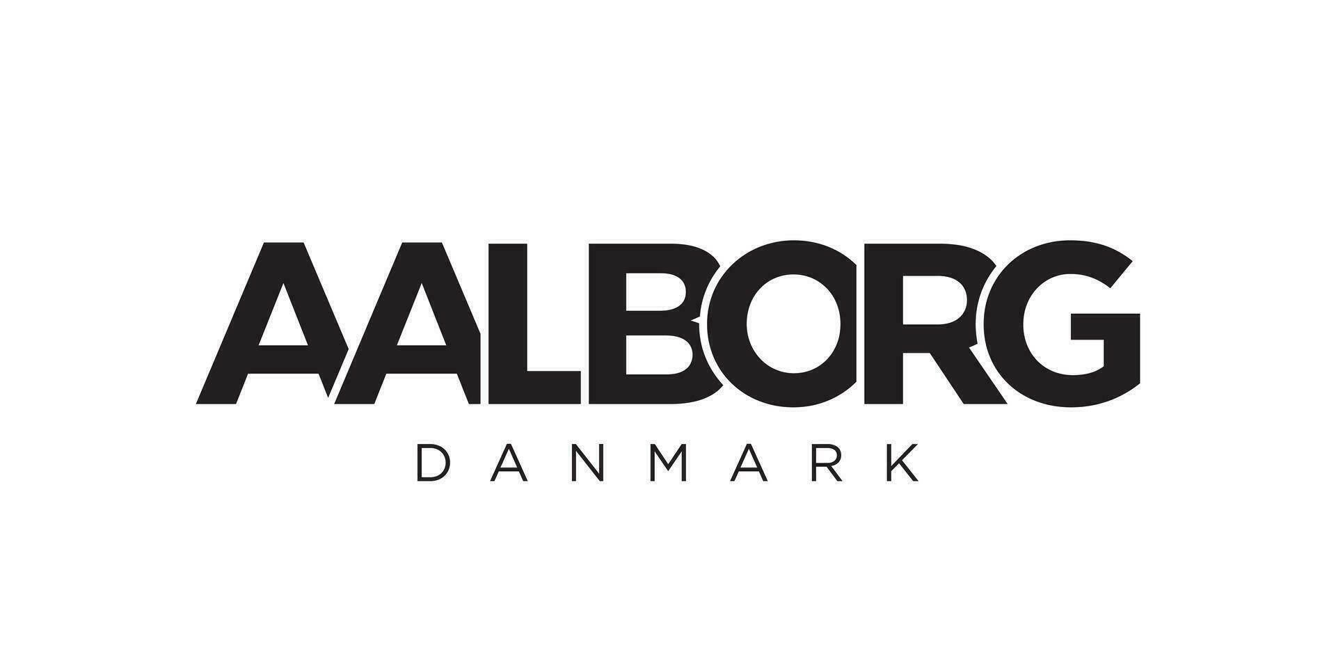 aalborg in de Denemarken embleem. de ontwerp Kenmerken een meetkundig stijl, vector illustratie met stoutmoedig typografie in een modern lettertype. de grafisch leuze belettering.