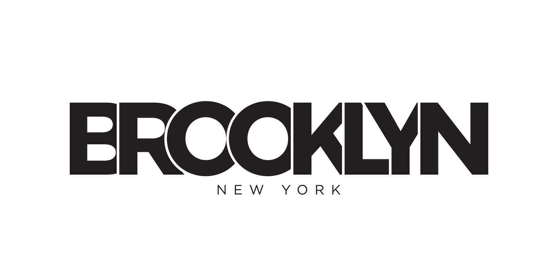 brooklyn, nieuw york, Verenigde Staten van Amerika typografie leuze ontwerp. Amerika logo met grafisch stad belettering voor afdrukken en web. vector