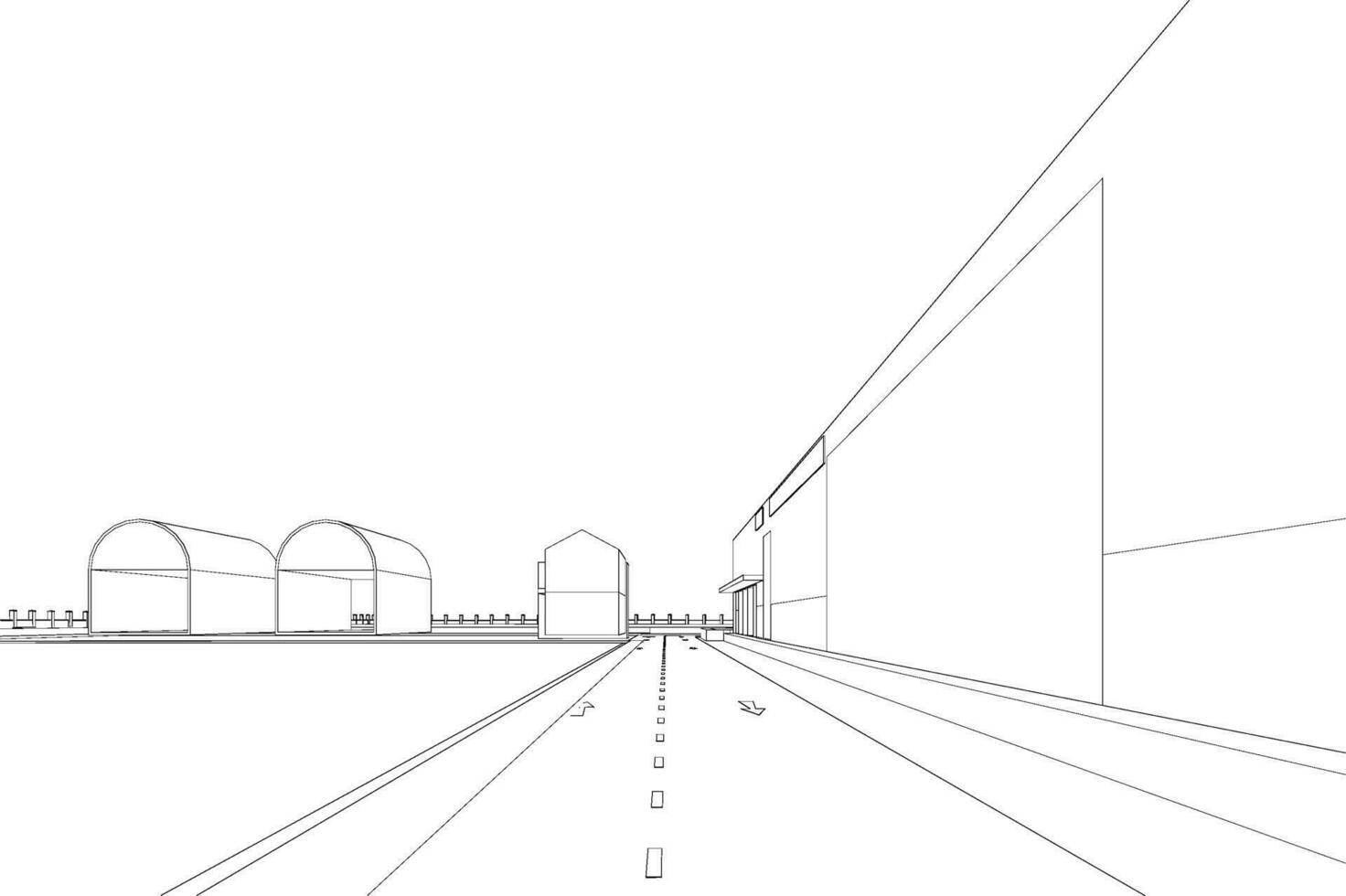 3d illustratie van industrieel gebouw vector