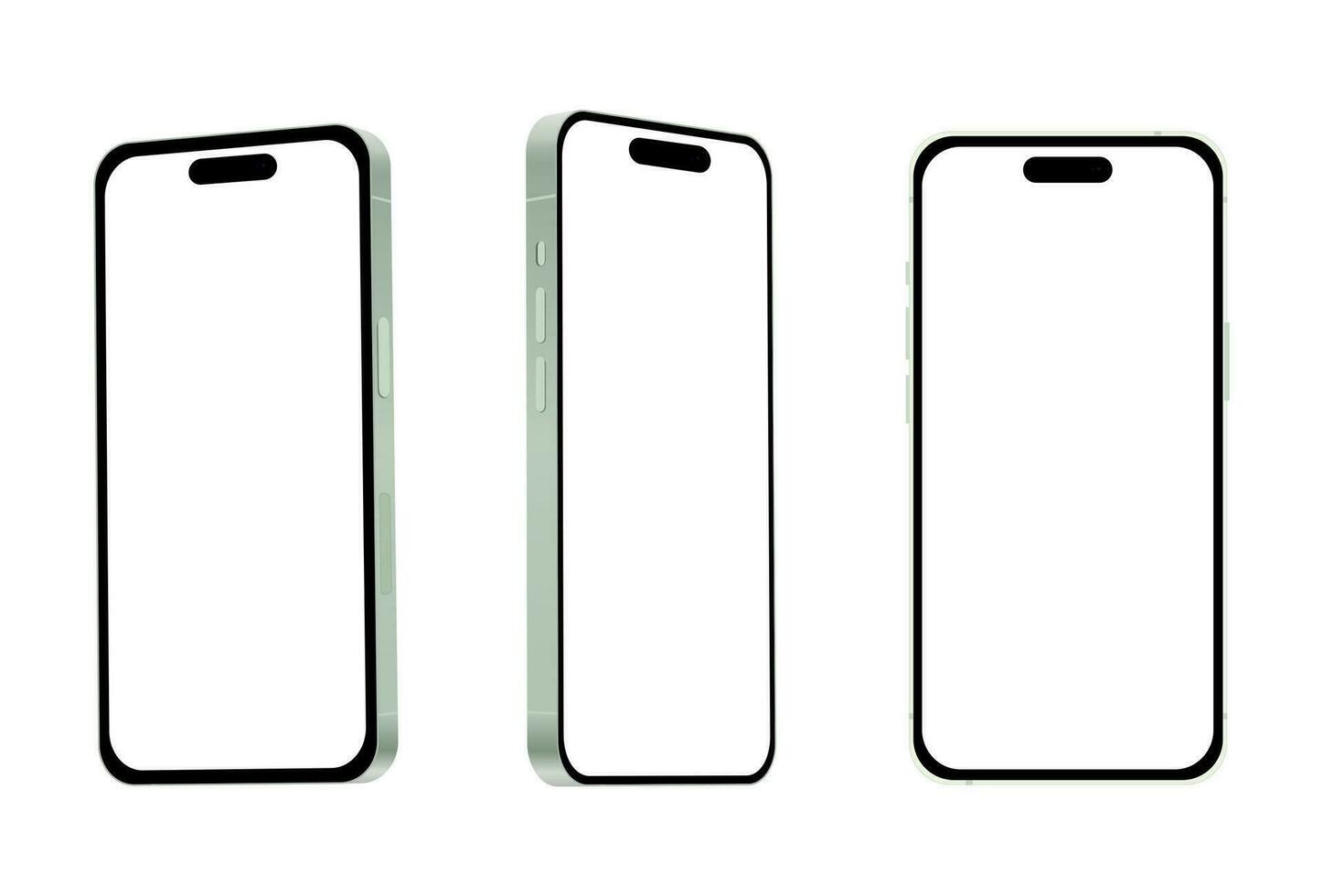 nieuw groen smartphone model- 15, mockup sjabloon Aan wit achtergrond - vector