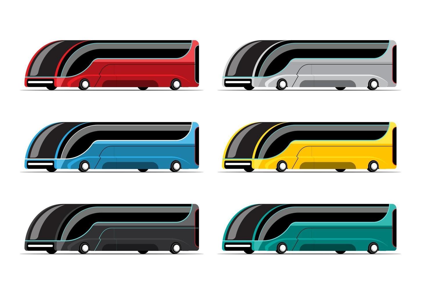 set mockup van hitech-bus in modern design vector