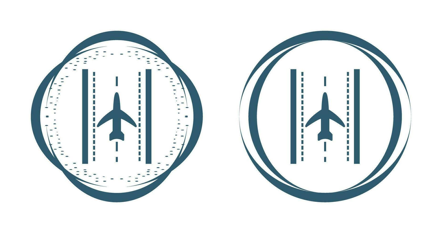 vlak Aan landingsbaan vector icoon