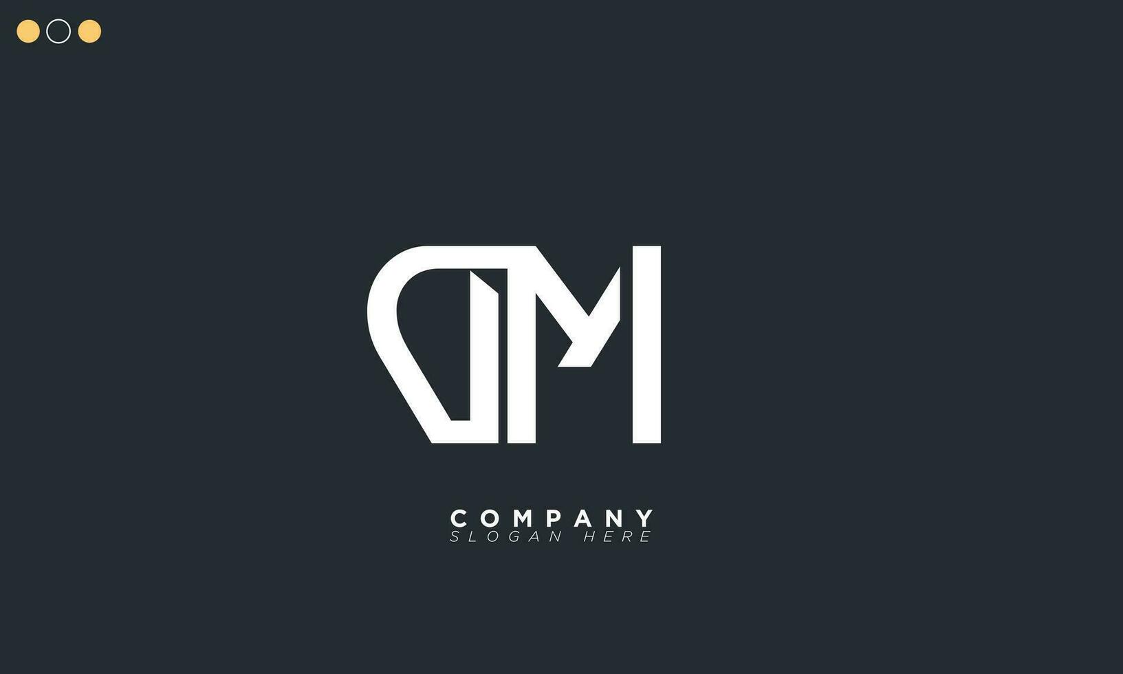 dm alfabet letters initialen monogram logo md, d en m vector